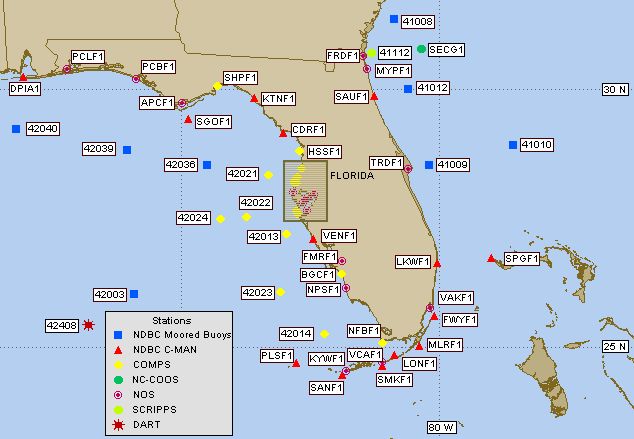 Florida Live Buoy Data With Tides Wave Height Water Temperature
