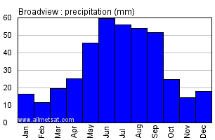 Broadview Saskatchewan Canada Annual Precipitation Graph