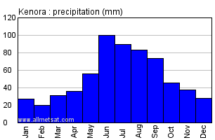 Kenora Ontario Canada Annual Precipitation Graph