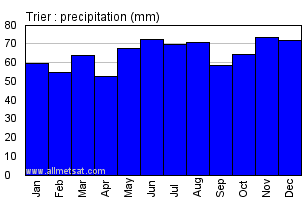 Trier Germany Annual Precipitation Graph