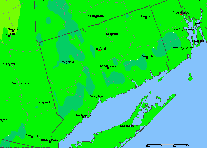 The State of Connecticut Yearly Average Precipitation