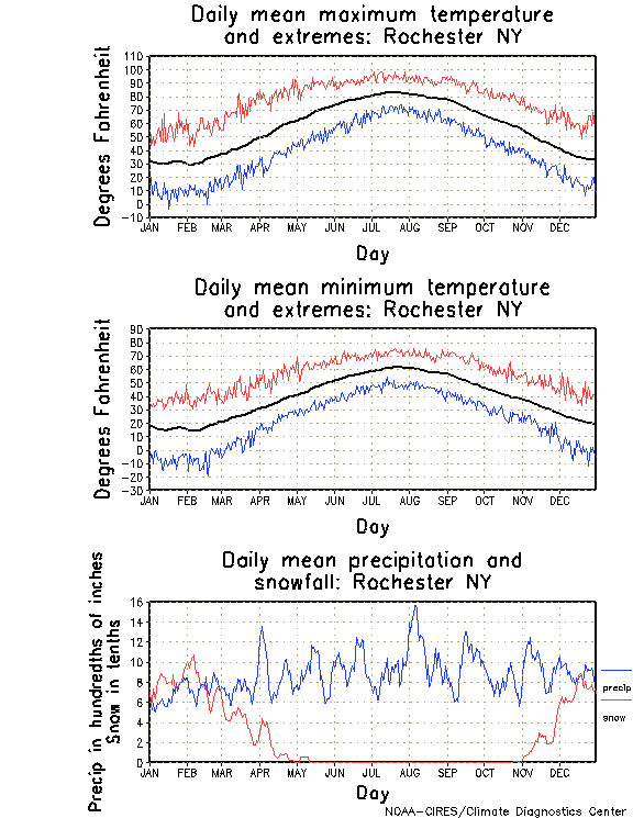 Rochester, New York Annual Temperature Graph