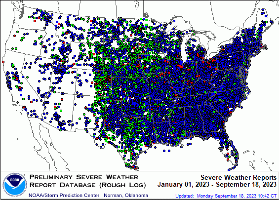 U.S. Annual Severe Weather Report Summary