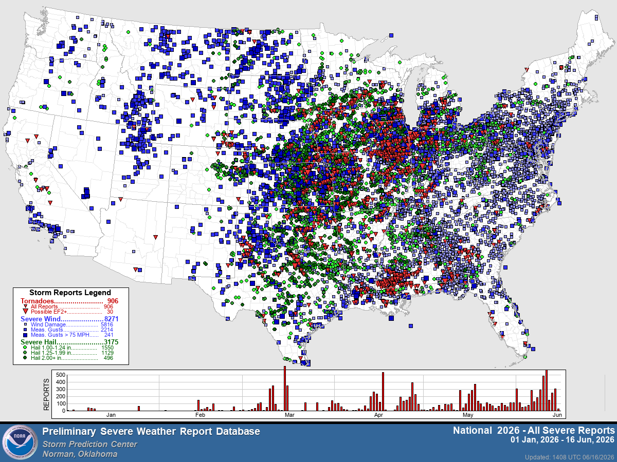United States Current Weather Conditions Map Thumbnail
