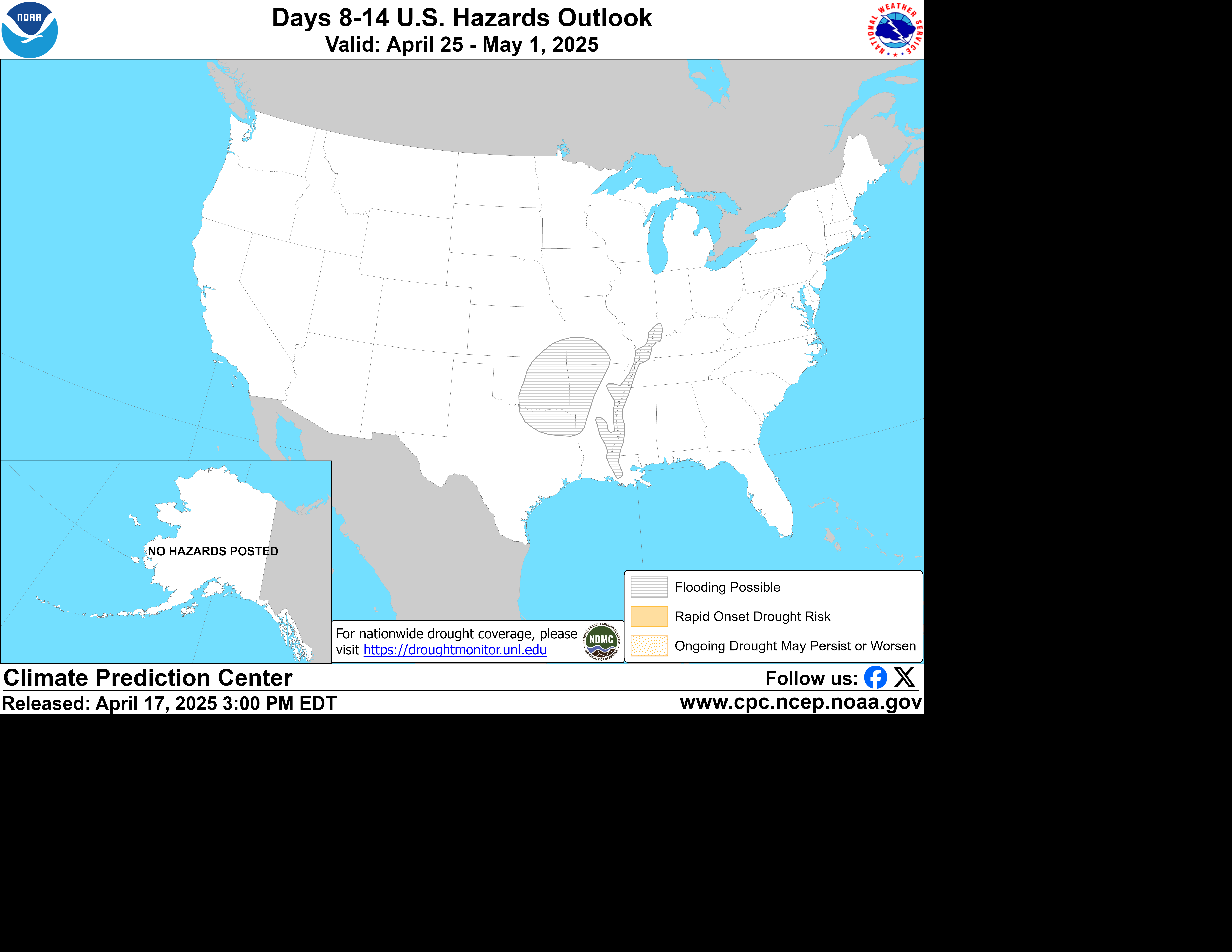 United States 8-14 Day Hazards Outlook Map