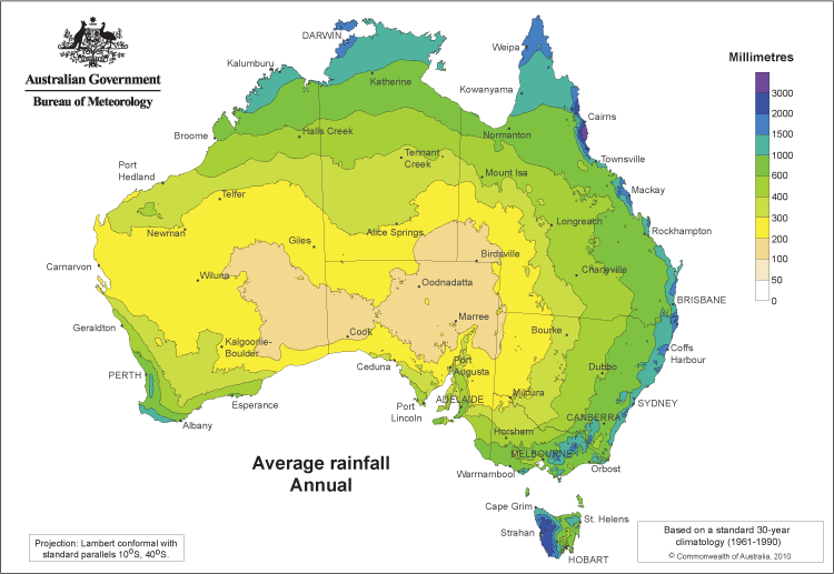 Rainfall Chart Australia