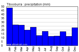 Tibooburra Australia Annual Precipitation Graph