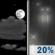 Wednesday Night: A 20 percent chance of rain after 4am.  Partly cloudy, with a low around 50. Light and variable wind.  New precipitation amounts of less than a tenth of an inch possible. 