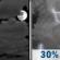 Thursday Night: A 30 percent chance of showers and thunderstorms after midnight.  Mostly cloudy, with a low around 64. Southeast wind 5 to 10 mph. 