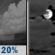 Saturday Night: A 20 percent chance of showers before 10pm.  Mostly cloudy, with a low around 38. Southeast wind 5 to 10 mph. 