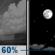 Friday Night: Showers likely and possibly a thunderstorm before 8pm.  Mostly clear, with a low around 72. North wind 3 to 6 mph.  Chance of precipitation is 60%.