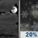 Tonight: A slight chance of rain showers after 1am, mixing with snow after 4am.  Mostly cloudy, with a low around 33. West wind around 5 mph becoming calm.  Chance of precipitation is 20%.