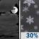 Monday Night: A chance of snow showers after 4am.  Mostly cloudy, with a low around 36. Chance of precipitation is 30%.