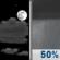 Tonight: A 50 percent chance of showers and thunderstorms, mainly after 3am.  Partly cloudy, with a low around 45. Light and variable wind becoming northwest 10 to 15 mph after midnight. 
