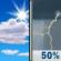 Thursday: A 50 percent chance of showers and thunderstorms after noon.  Partly sunny, with a high near 72. Calm wind becoming east southeast around 6 mph in the afternoon. 