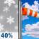 Sunday: A 40 percent chance of snow before 11am.  Partly sunny, with a high near 29. Breezy. 