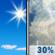 Sunday: A chance of showers and thunderstorms after 2pm.  Increasing clouds, with a high near 80. West wind 3 to 5 mph.  Chance of precipitation is 30%.