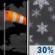 Tonight: A 30 percent chance of snow showers after 4am.  Partly cloudy, with a low around 11. Wind chill values as low as zero. Breezy, with a west wind 19 to 24 mph decreasing to 6 to 11 mph after midnight. Winds could gust as high as 39 mph. 