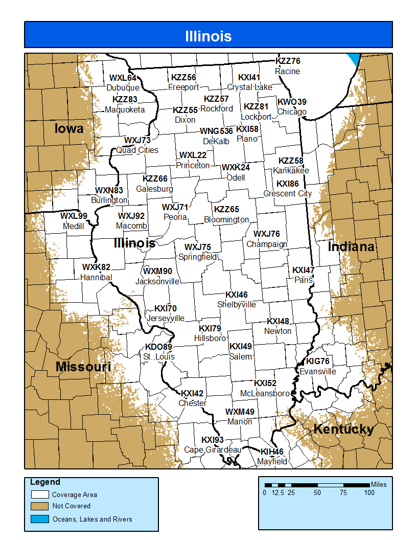 Illinois Weather Radio Coverage Map