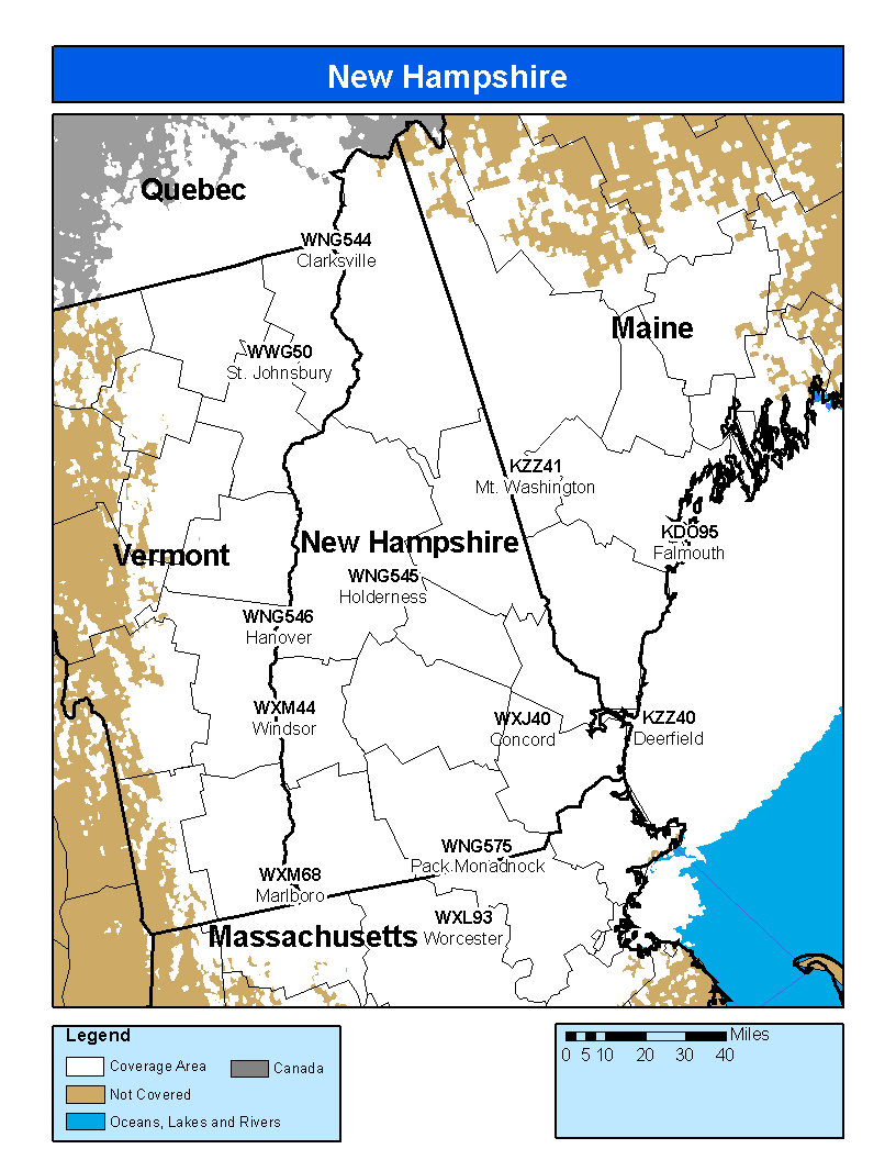 New Hampshire Weather Radio Coverage Map